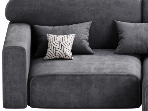 Corner sofa Vienna Bucle White 3D Model