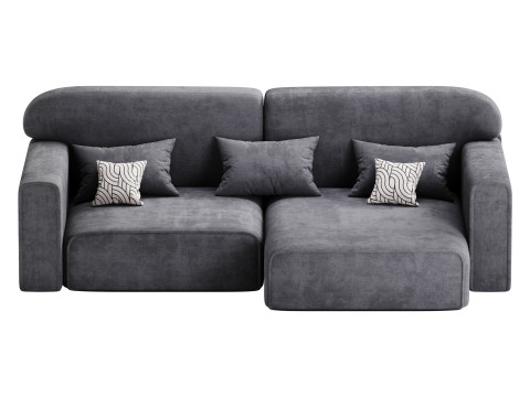 Corner sofa Vienna Bucle White 3D Model