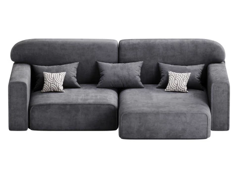 Corner sofa Vienna Bucle White 3D Model