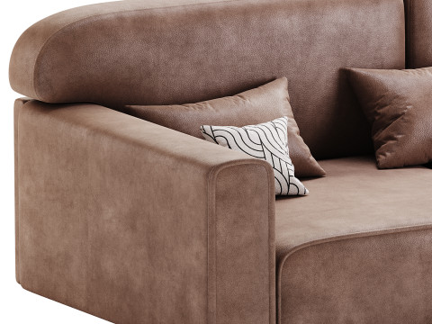 Corner sofa Vienna Bucle White 3D Model