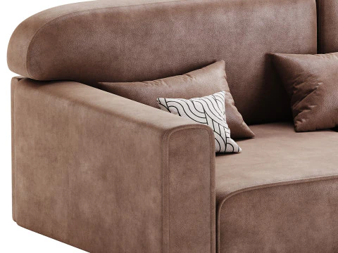 Corner sofa Vienna Bucle White 3D Model