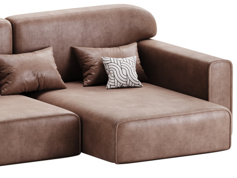 Corner sofa Vienna Bucle White 3D Model