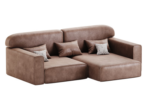 Corner sofa Vienna Bucle White 3D Model