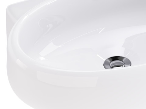 Corner Wall Mount Bathroom Model 3D