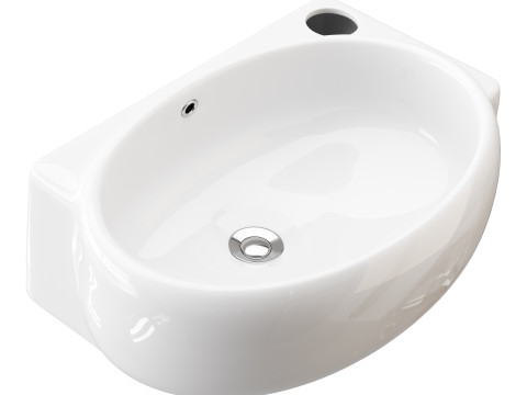 Corner Wall Mount Bathroom Model 3D