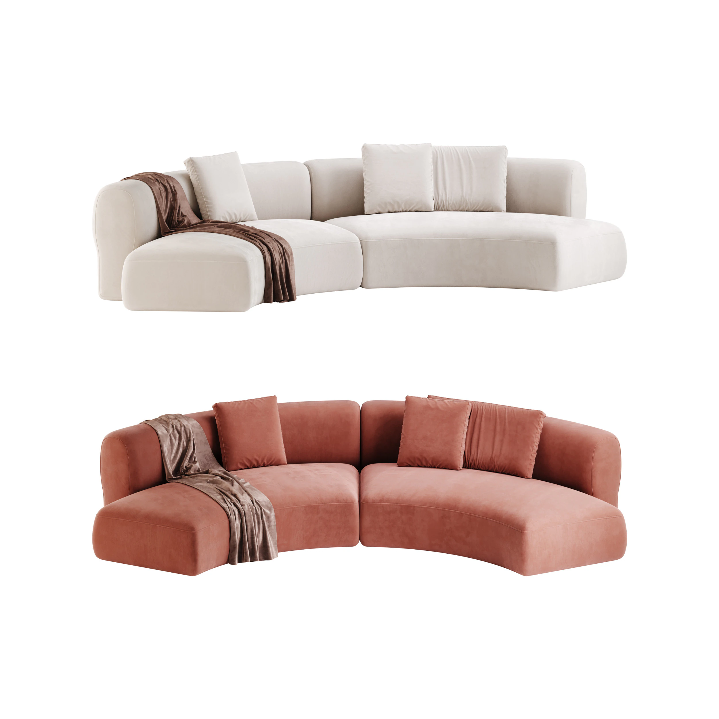 COSY CURVE SOFA 3D Model .c4d .max .obj .3ds .fbx .stl .blend