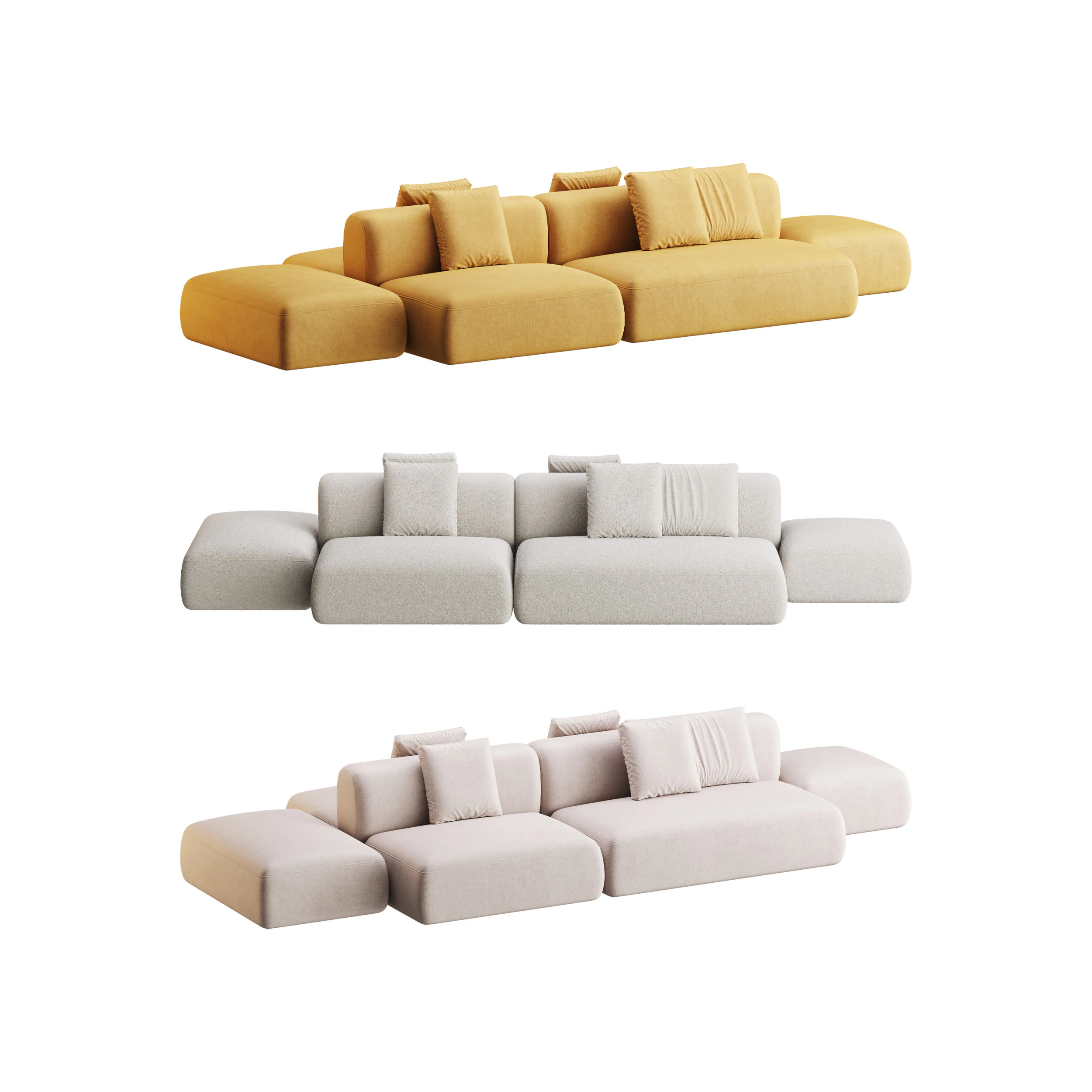 Cosy Island Sofa 3D Model .c4d .max .obj .3ds .fbx .stl .blend 