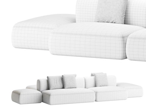 Cosy Island Sofa 3D Model