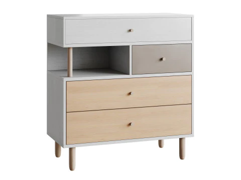 दराजों की डीकिन्स चेस्ट 1 जीन लट्टे प्लाइवुड 3D मॉडल