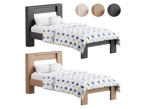 DHP Jaymee Kids Wood Platform Bed Frame Modèle 3D