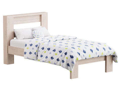 Estrutura da cama com plataforma de madeira DHP Jaymee Kids Modelo 3D