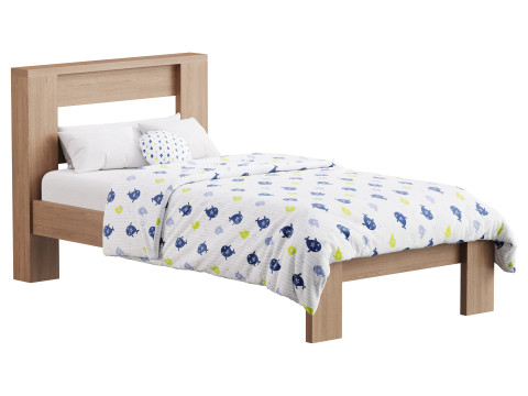 DHP Jaymee Kids Wood Platform Bed Frame 3Dモデル