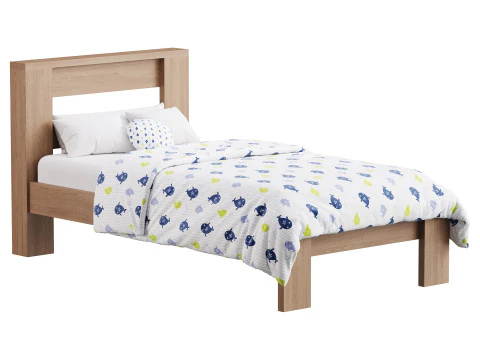 Estrutura da cama com plataforma de madeira DHP Jaymee Kids Modelo 3D