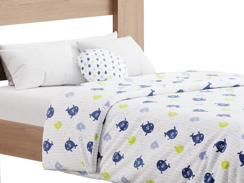 Estrutura da cama com plataforma de madeira DHP Jaymee Kids Modelo 3D