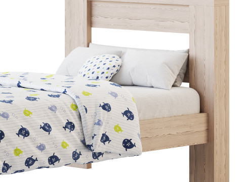 DHP Jaymee Kids Wood Platform Bed Frame 3Dモデル