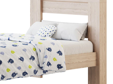 Estrutura da cama com plataforma de madeira DHP Jaymee Kids Modelo 3D