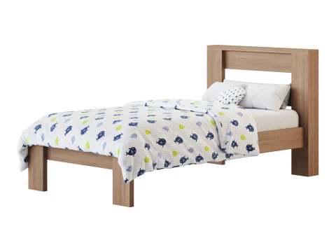 Estrutura da cama com plataforma de madeira DHP Jaymee Kids Modelo 3D