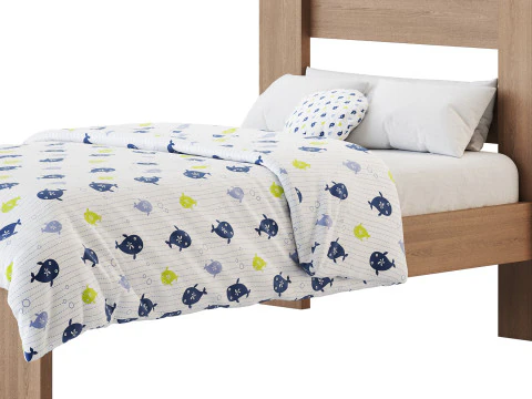 Estrutura da cama com plataforma de madeira DHP Jaymee Kids Modelo 3D