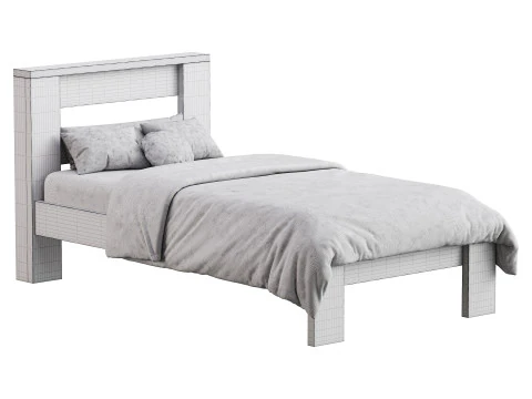 Estrutura da cama com plataforma de madeira DHP Jaymee Kids Modelo 3D