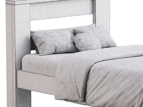 Estrutura da cama com plataforma de madeira DHP Jaymee Kids Modelo 3D