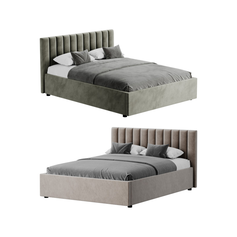 Double bed Olivia 3D 모델 .c4d .max .obj .3ds .fbx .stl .blend 