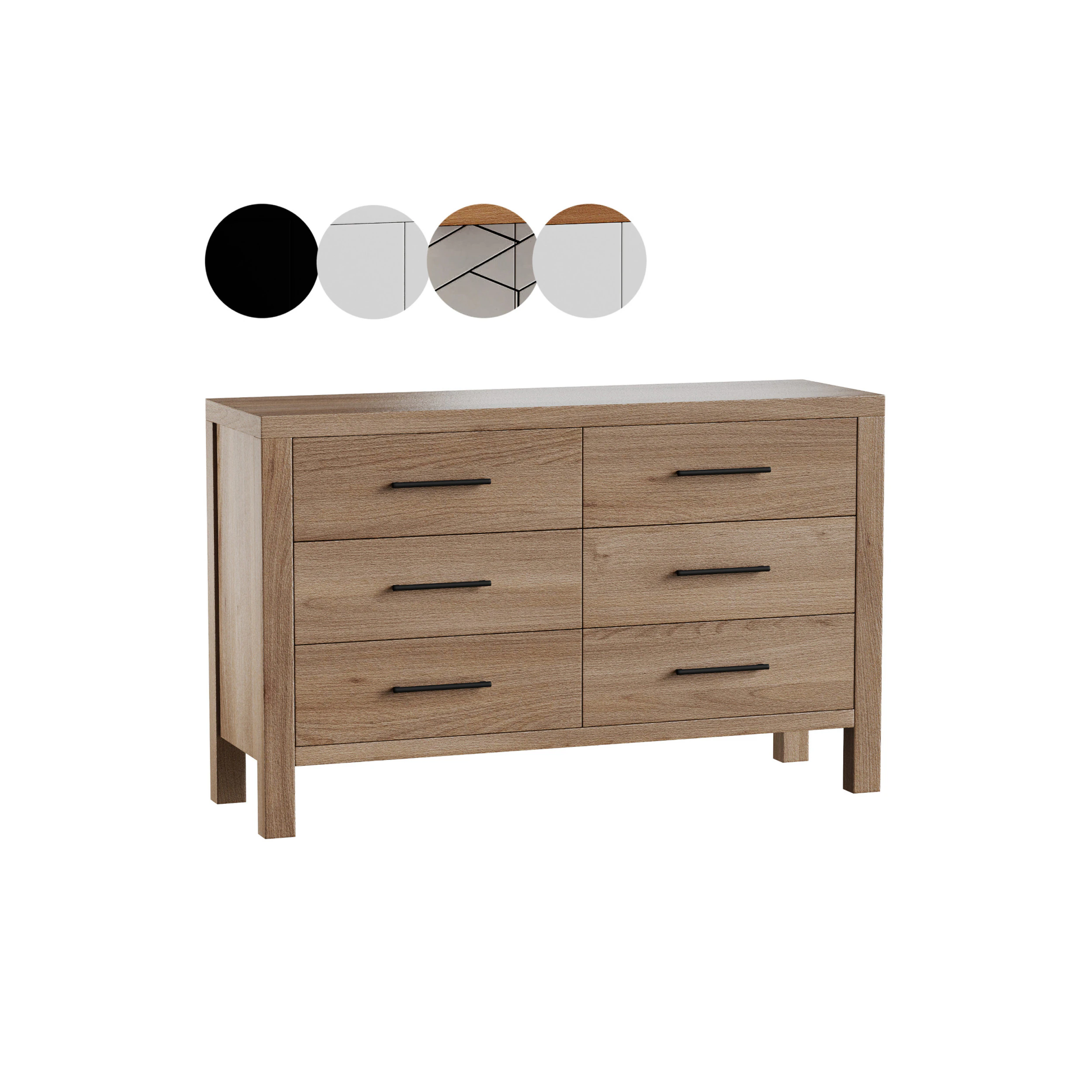 Finn 6-Drawer Dresser 3D Model .c4d .max .obj .3ds .fbx .stl .blend 