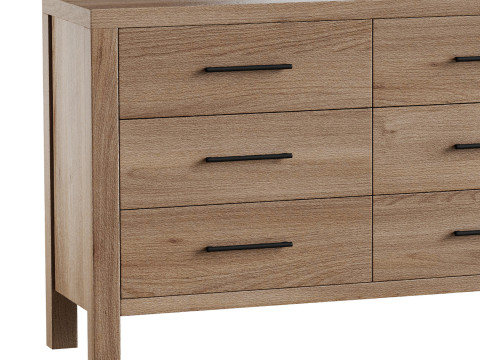 Finn 6-Drawer Dresser 3D Model