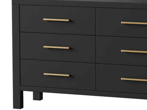 Finn 6-Drawer Dresser 3D Model