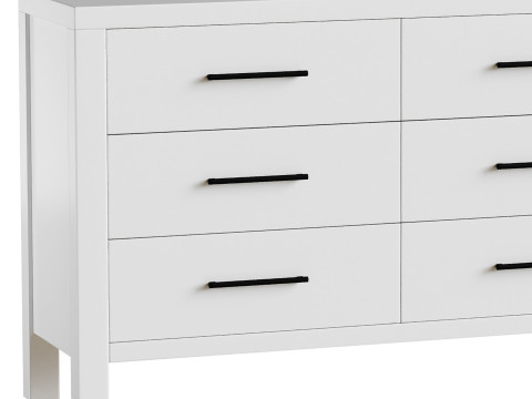 Finn 6-Drawer Dresser 3D Model