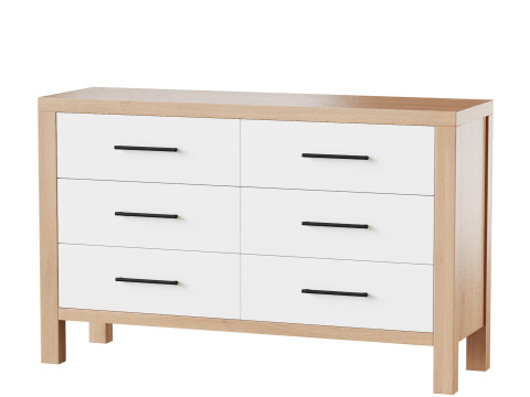 Finn 6-Drawer Dresser 3D Model