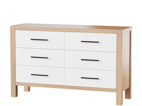 Finn 6-Drawer Dresser 3D Model