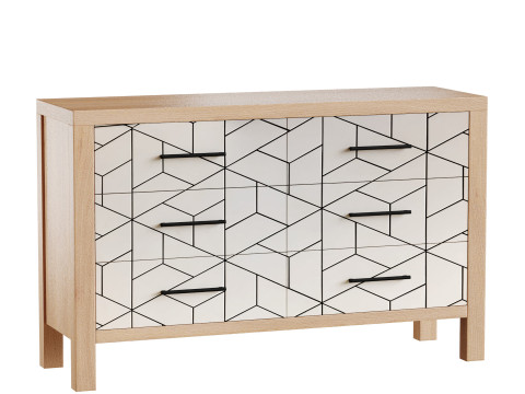 Finn 6-Drawer Dresser 3D Model