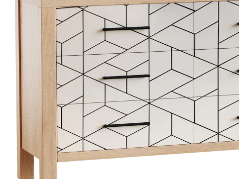 Finn 6-Drawer Dresser 3D Model