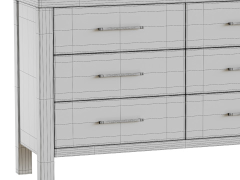Finn 6-Drawer Dresser 3D Model