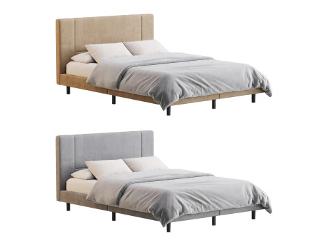 Ł&oacute;żko typu queen-size Flolinda Model 3D