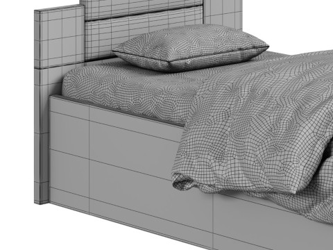 Granny Oak Kraft Bed 3D Model