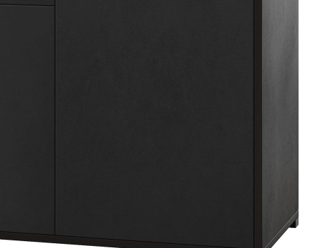 HOMCOM High Gloss Buffet Black Modèle 3D