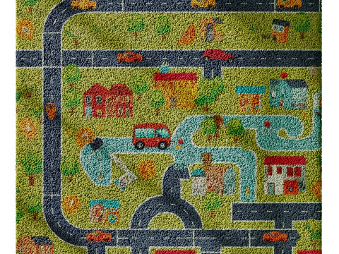 Kids carpet set 1 3D Model