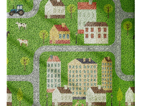 Kids carpet set 1 3D Model