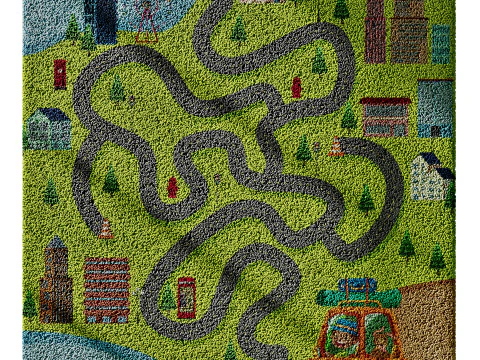 Kids carpet set 1 3D Model