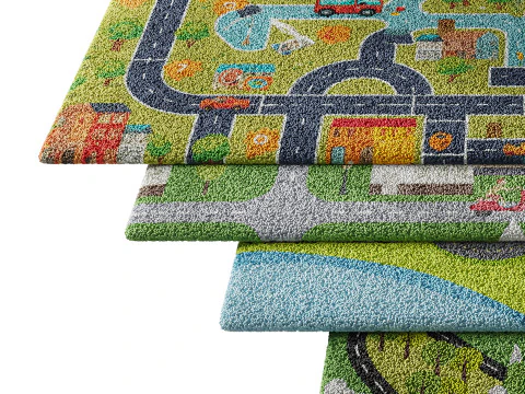 Kids carpet set 1 3D Model