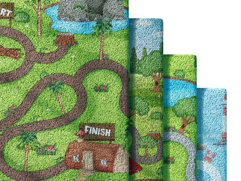 Kids carpet set 2 3D Model