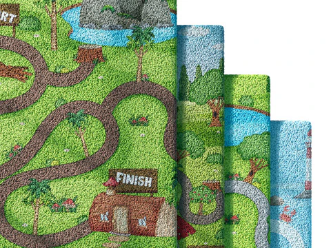 Kids carpet set 2 3D Model