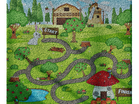 Kids carpet set 2 3D Model