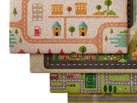 Kids carpet set 3 3D Model