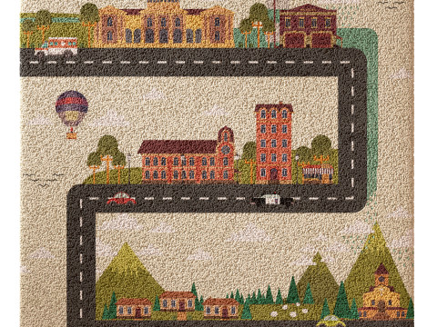 Kids carpet set 3 3D Model