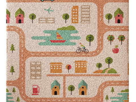 Kids carpet set 3 3D Model