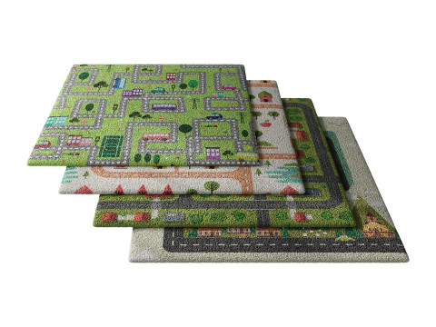 Kids carpet set 3 3D Model