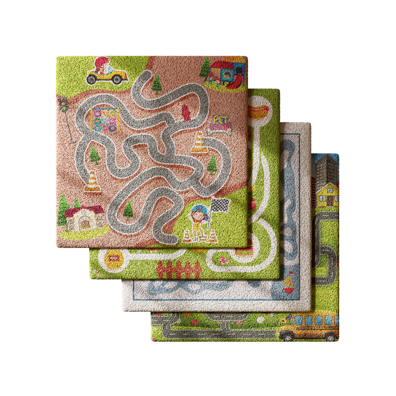 Kids carpet set 4 Model 3D .c4d .max .obj .3ds .fbx .stl .blend 