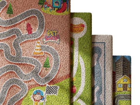 Kids carpet set 4 Model 3D